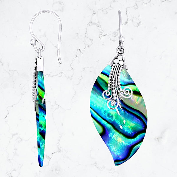 Beautiful Abalone Swirl Earrings