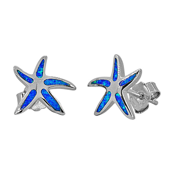 Blue Star Fish Petite Earrings
