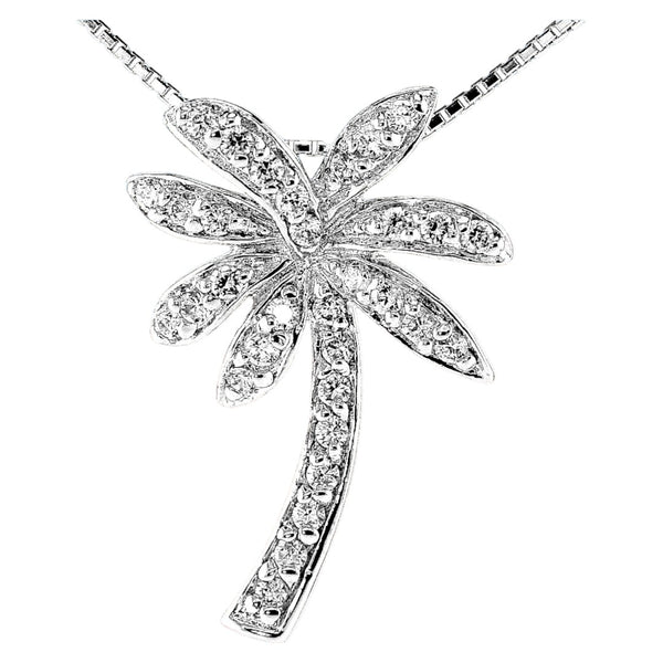 Florida White Palm Tree Necklace