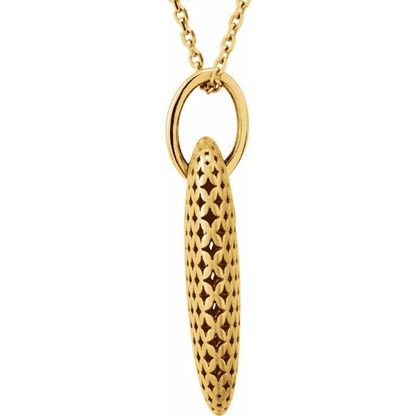 14K Gold Hatch Necklace - Argenti Designer Jewelers