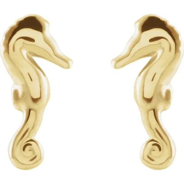 Gold Seahorse Earrings