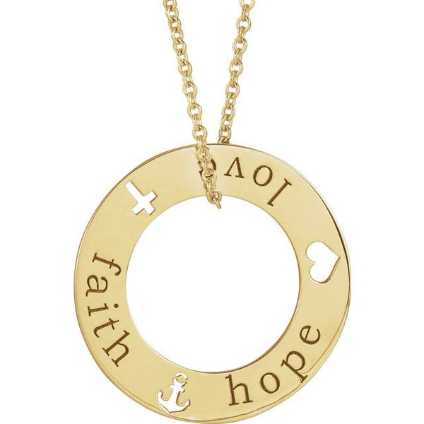 Faith, Hope and Love Circle Necklace