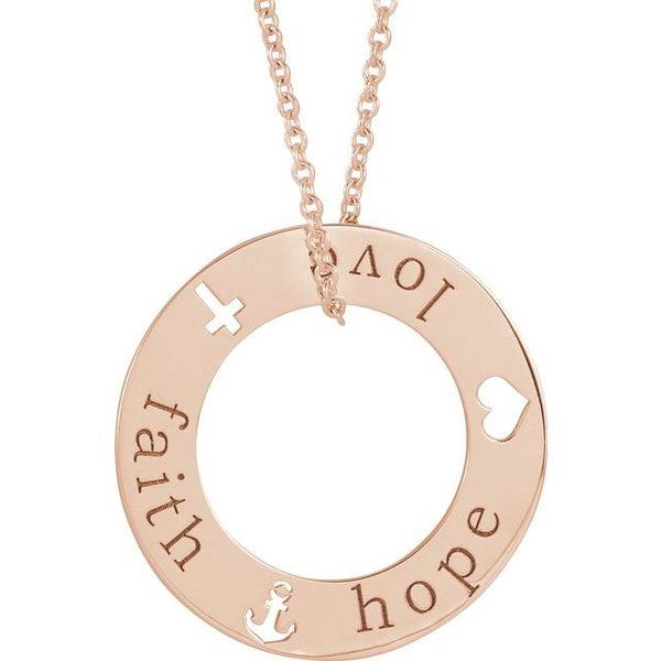 Faith, Hope and Love Circle Necklace