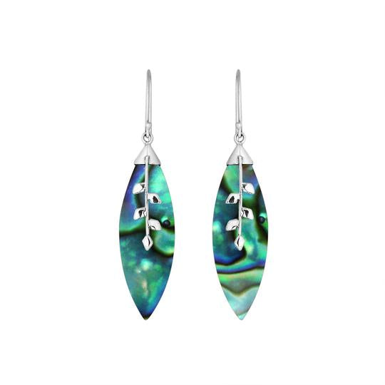 Charming Marquis Vine Abalone Earrings