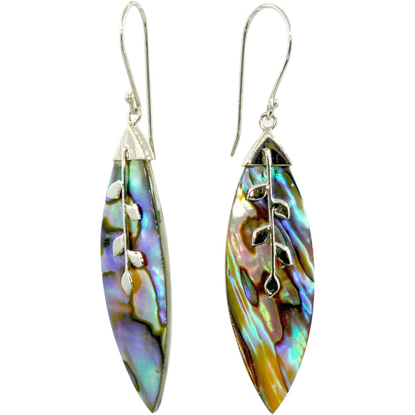 Charming Marquis Vine Abalone Earrings