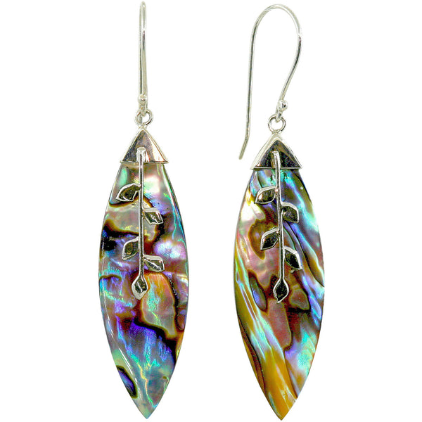 Charming Marquis Vine Abalone Earrings