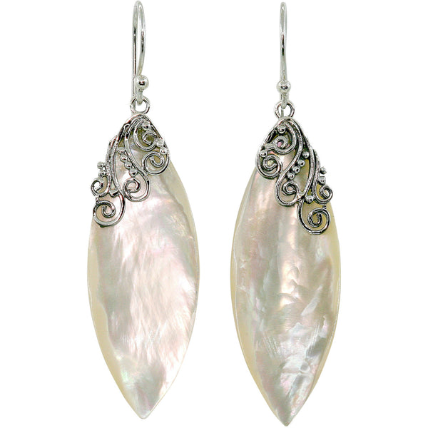 Exquisite Marquis Swirl Mother of Pearl Earrings