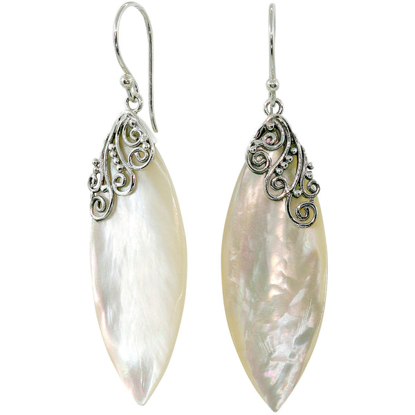 Exquisite Marquis Swirl Mother of Pearl Earrings
