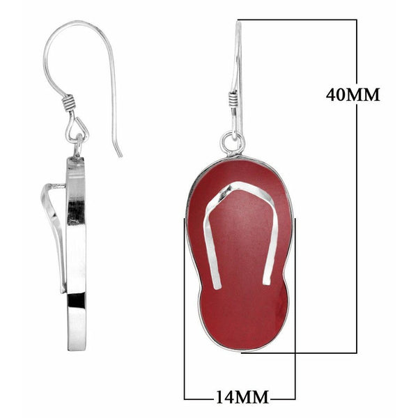 Tropical Red Coral Flip Flop Earrings