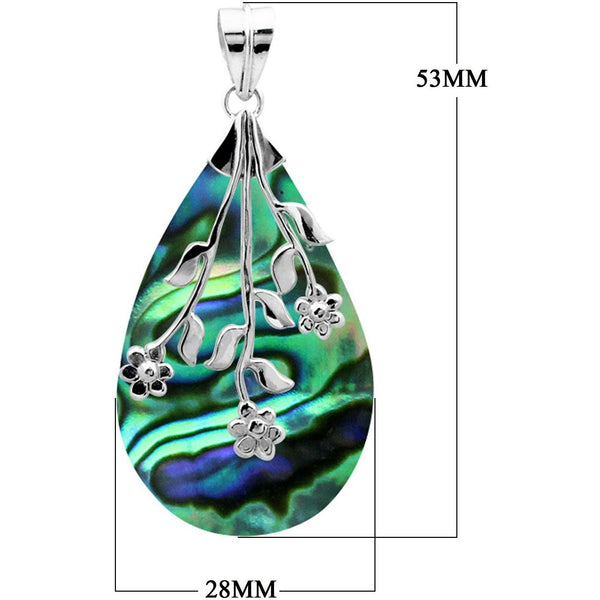 Enchanting Floral Teardrop Abalone Necklace