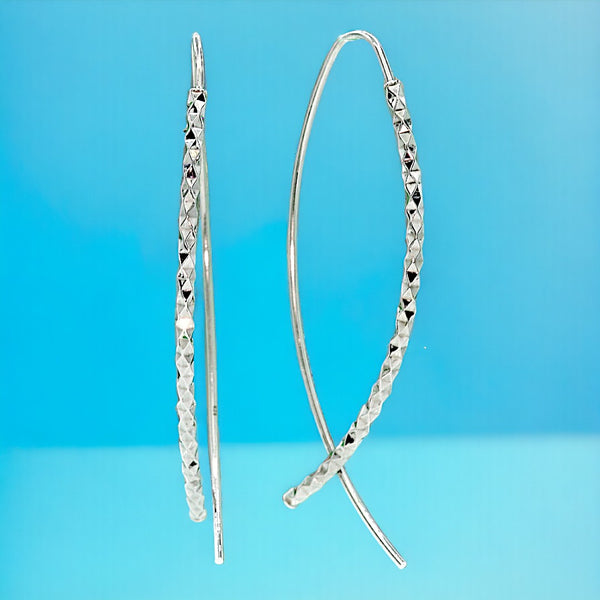 Diamond Cut Threader Earrings