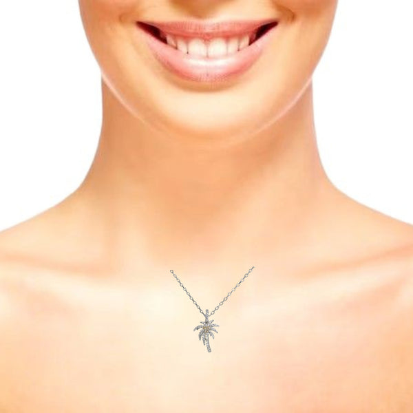 Petite Sterling Silver Palm Tree Pendant – Tropical Luxury Jewelry