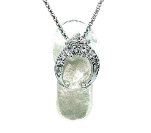 Mother of Pearl Flip Flop Necklace