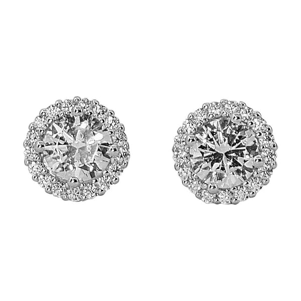 Halo Solitaire Earrings