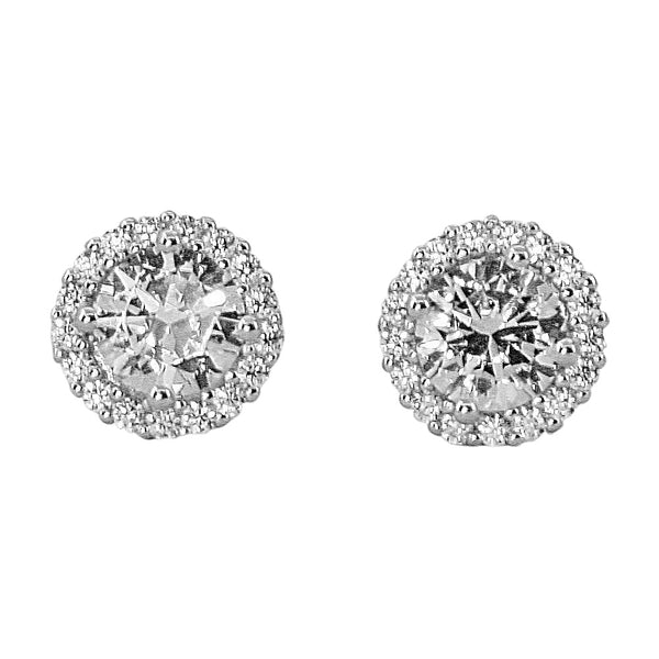 Halo Solitaire Earrings