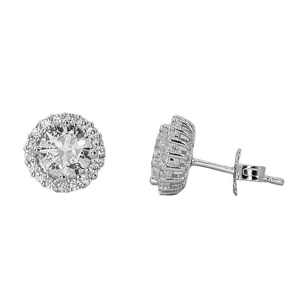 Halo Solitaire Earrings