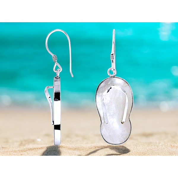 Tropical Mother of Pearl Flip Flop Earrings
