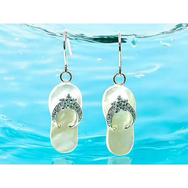 Mother of Pearl Flip Flop Ocean Earrings