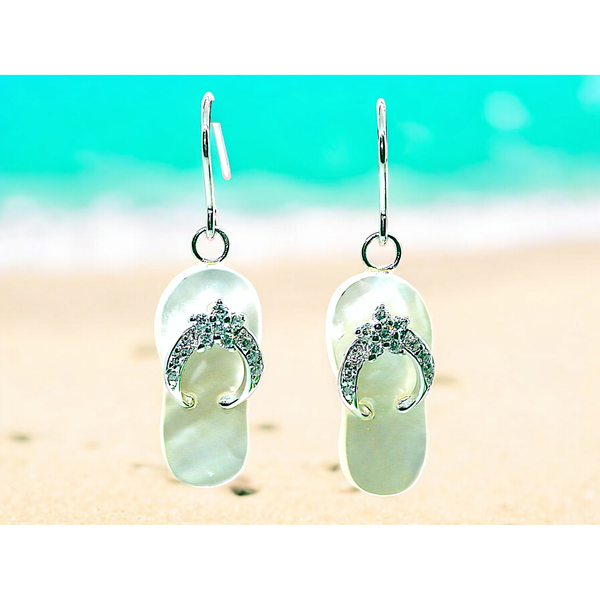 Mother of Pearl Flip Flop Ocean Earrings