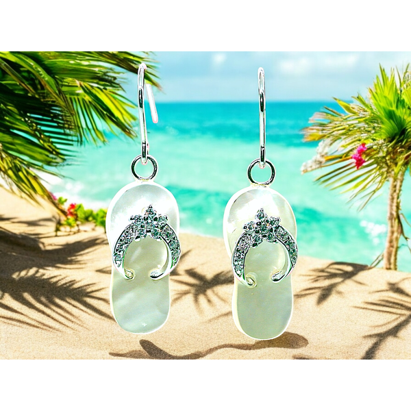 Mother of Pearl Flip Flop Ocean Earrings