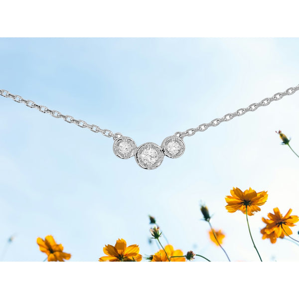 Dainty Trio Bezel Necklace