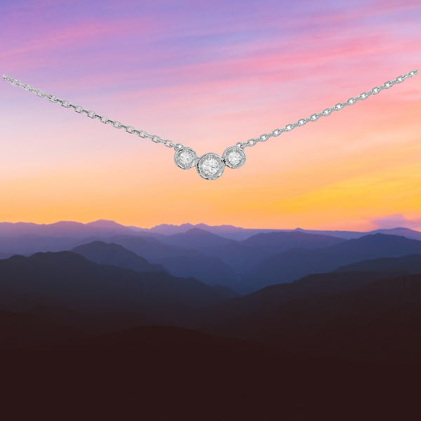 Dainty Trio Bezel Necklace
