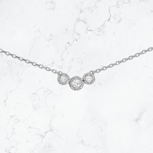Dainty Trio Bezel Necklace