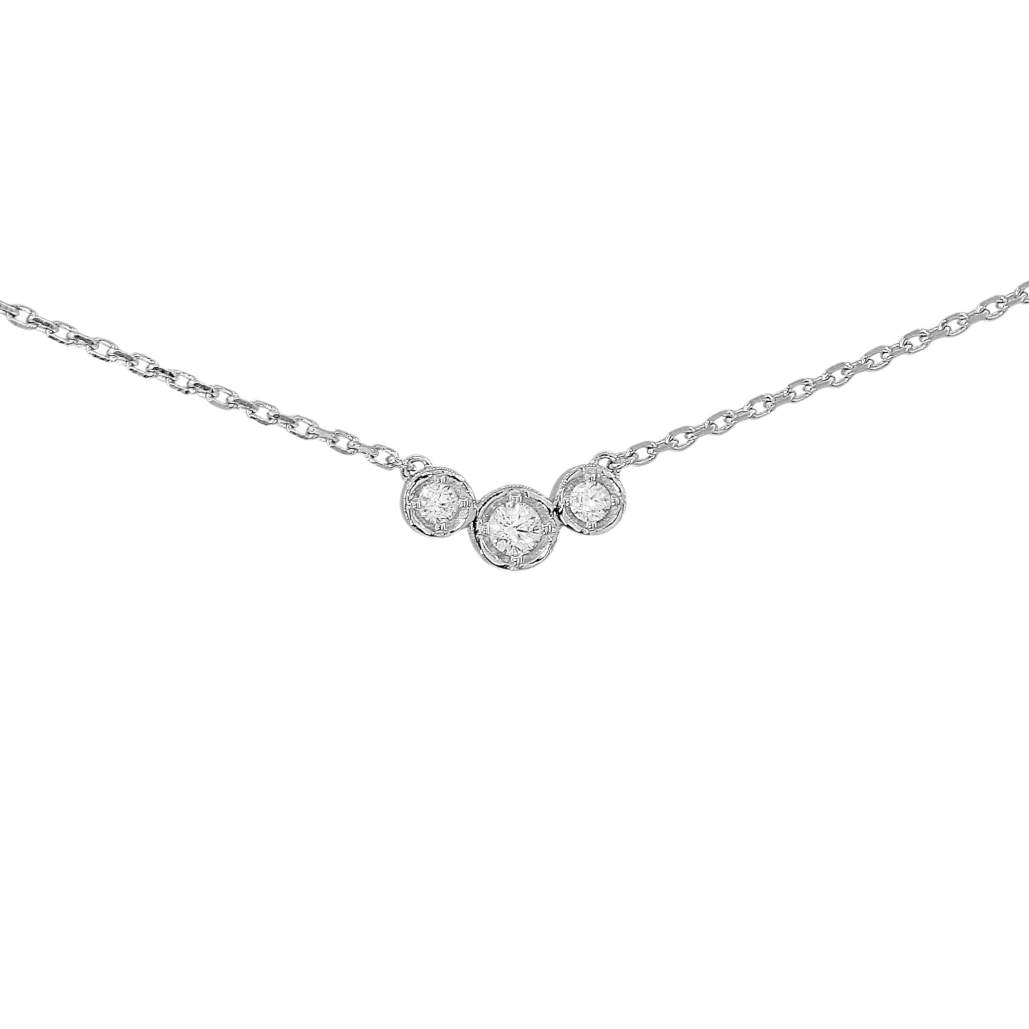 Dainty Trio Bezel Necklace