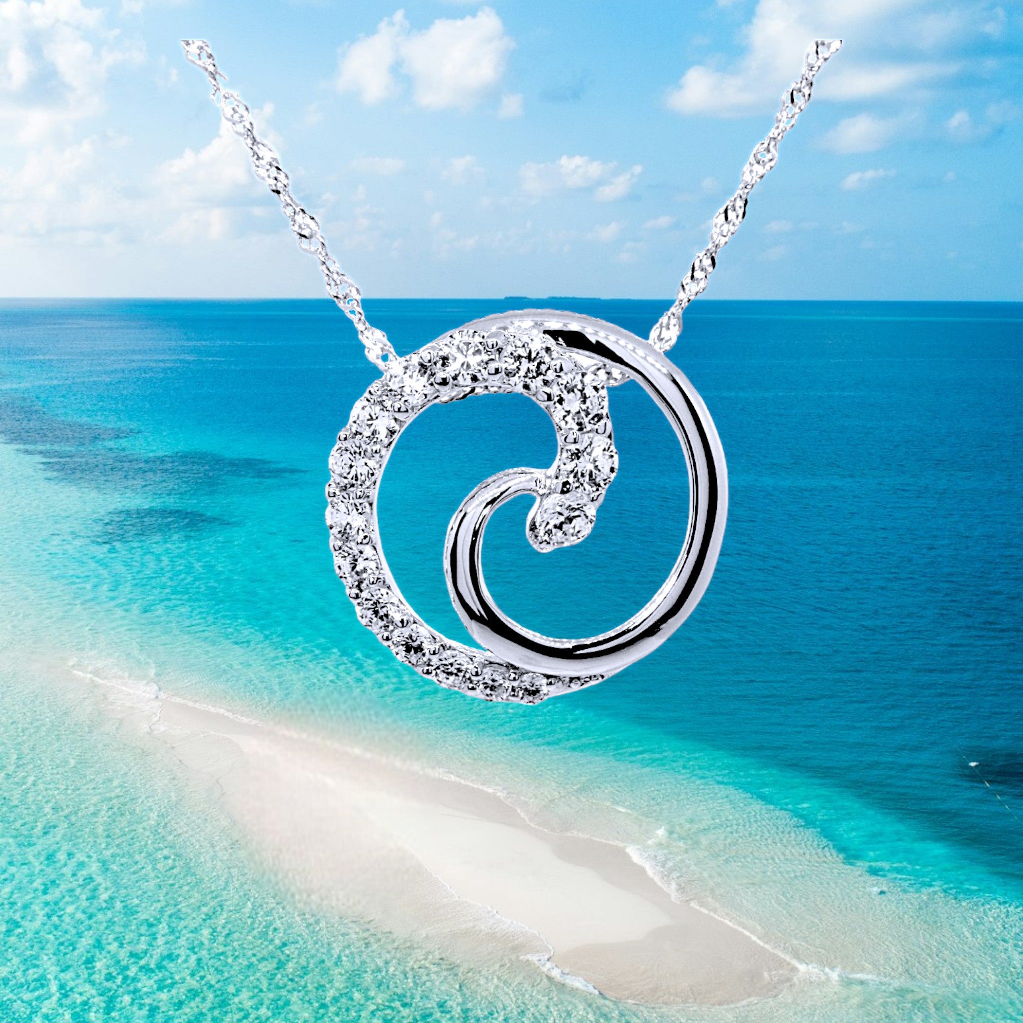 ★HARANG★ HR 337N_Stone from Ocean Necklace BTㅁ JungKㅁㅁㅁ 착용] HR 337N_Stone from Ocean (Silver 925