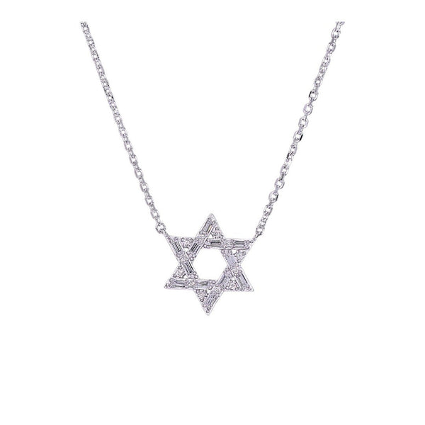 Star of David Necklace Sterling Silver CZ – Magen David Jewish Necklace - Argenti Designer Jewelers