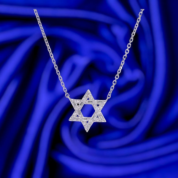 Star of David Necklace Sterling Silver CZ – Magen David Jewish Necklace - Argenti Designer Jewelers
