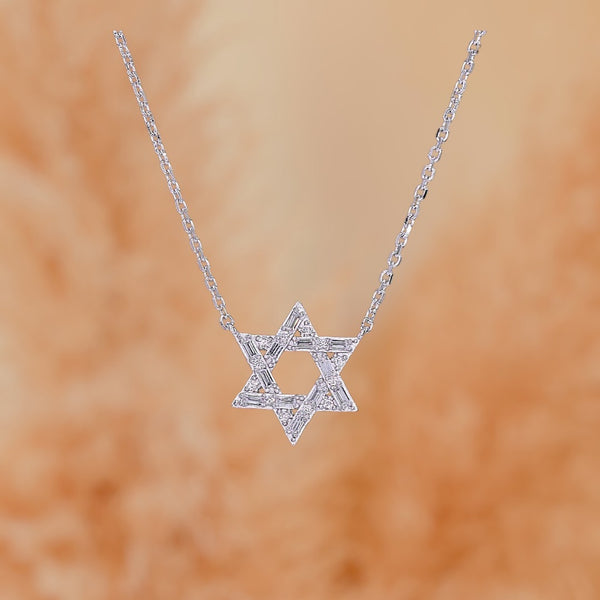 Star of David Necklace Sterling Silver CZ – Magen David Jewish Necklace - Argenti Designer Jewelers