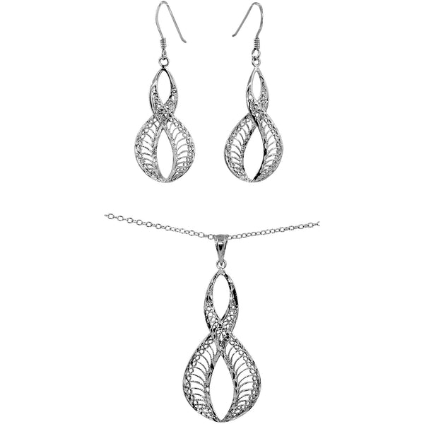 Filigree Infinity Necklace & Earring Set