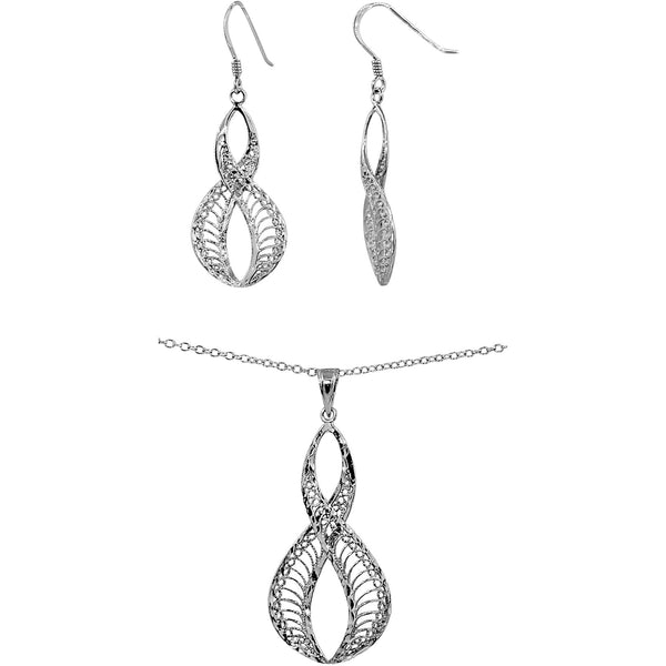 Filigree Infinity Necklace & Earring Set
