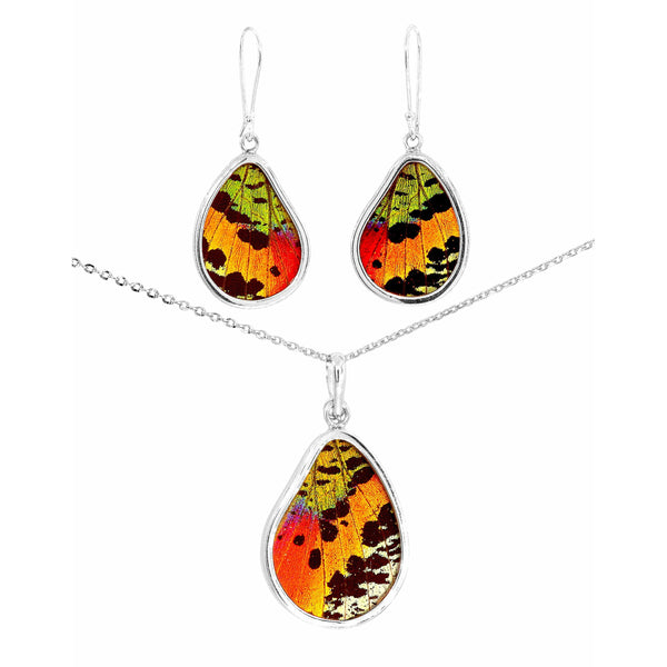 Contour Sunset Butterfly Necklace & Earrings Set