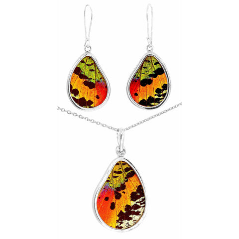 Contour Sunset Butterfly Necklace & Earrings Set