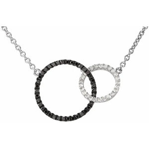 Black and White Diamonds Embrace Necklace