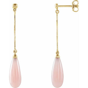 Pink Opal Briolette Earrings