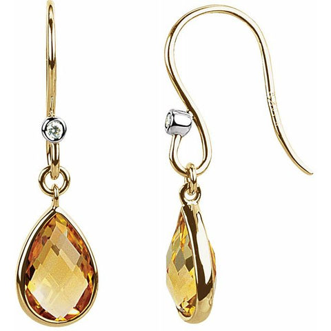 Citrine & Diamond Earrings