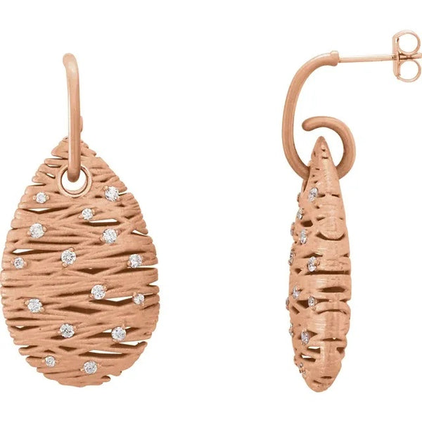 Diamond & Rose Gold Nest Earrings