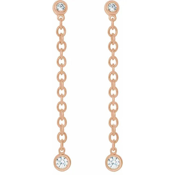 Diamonds & Gold Chain Earrings