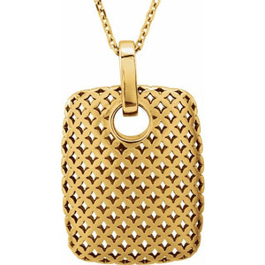 14K Gold Hatch Necklace - Argenti Designer Jewelers