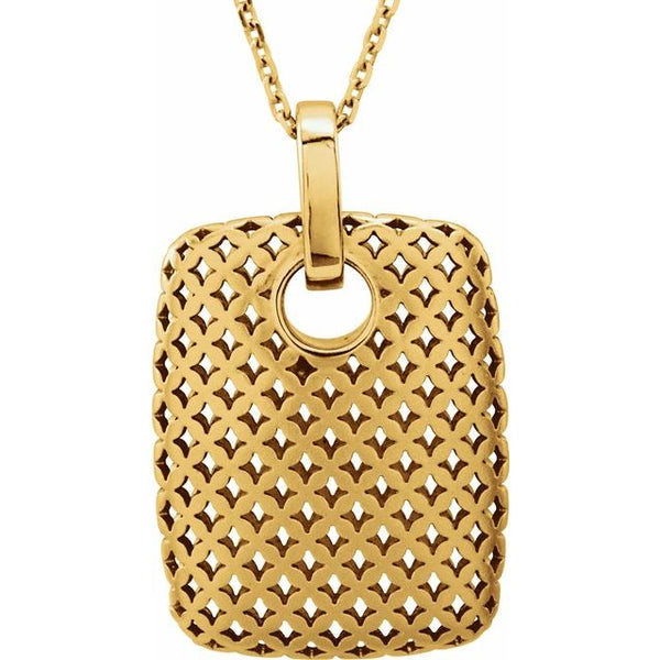 14K Gold Hatch Necklace - Argenti Designer Jewelers