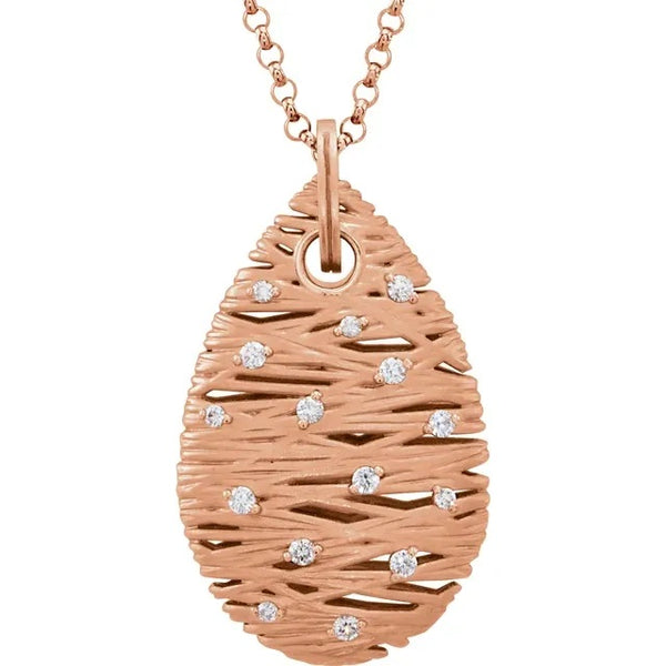 Diamond & Rose Gold Nest Earrings