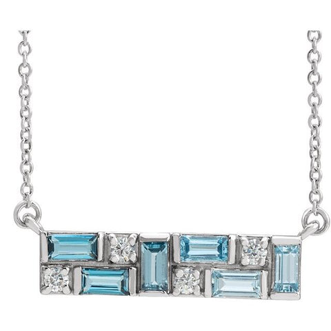 Blue Topaz & Diamond Rhapsody Necklace