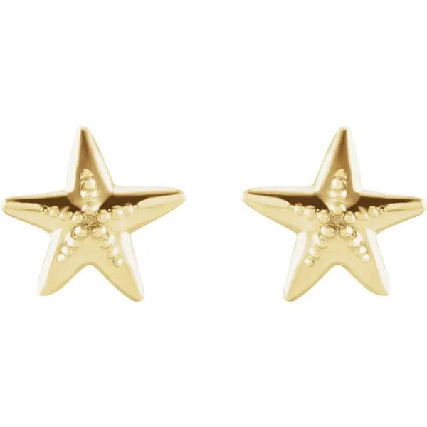 Petite Gold Starfish Earrings