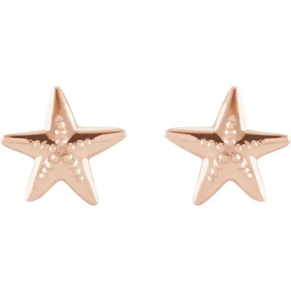 Petite Gold Starfish Earrings