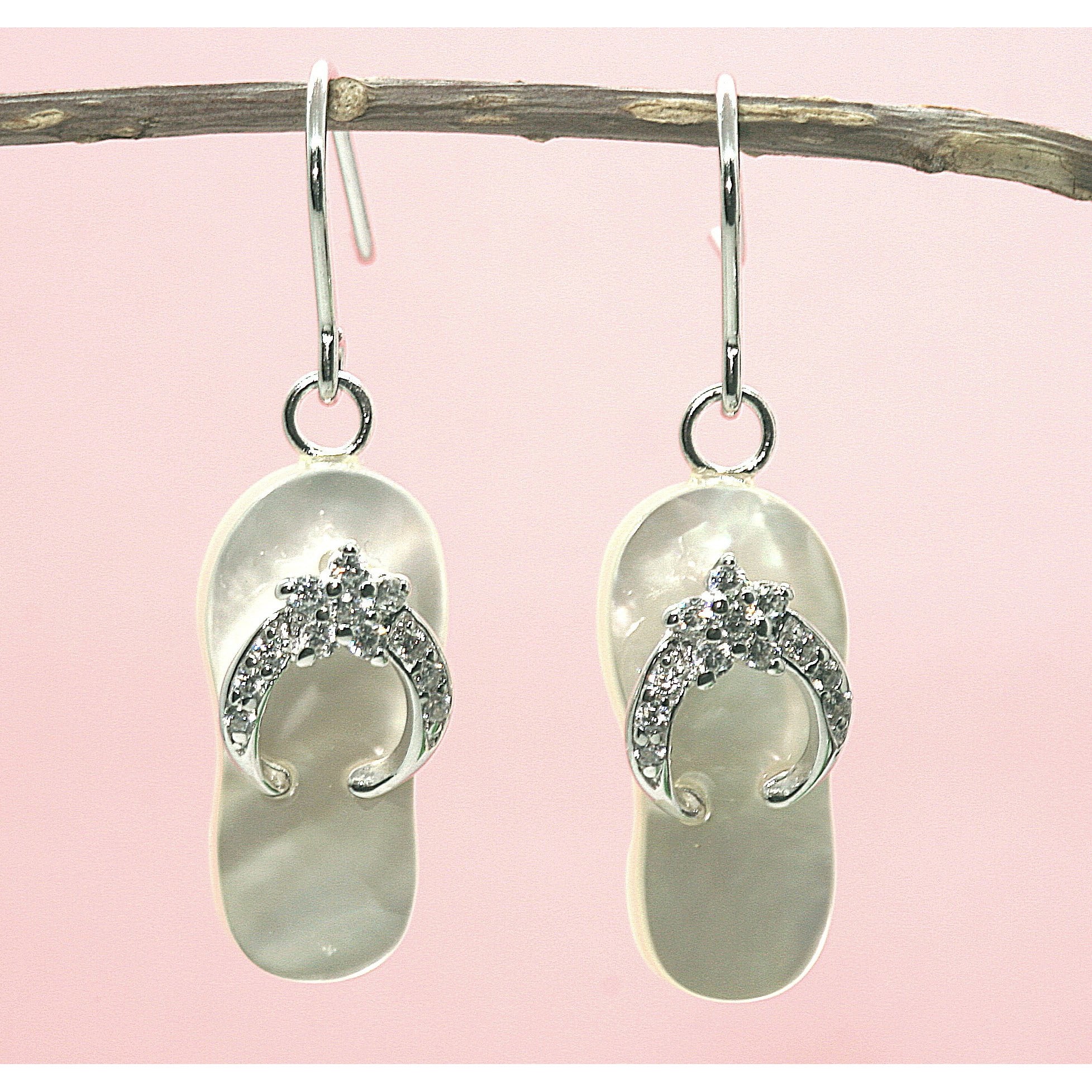 Mother of Pearl Flip Flop By The Sea Earrings