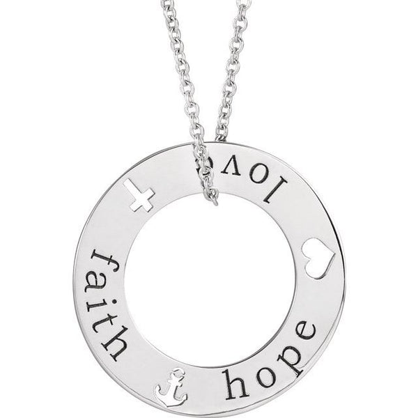 Faith, Hope and Love Circle Necklace