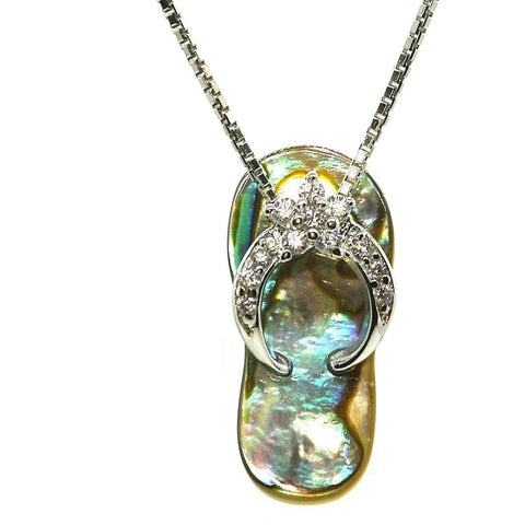Abalone Flip Flop Necklace - Argenti Designer Jewelers